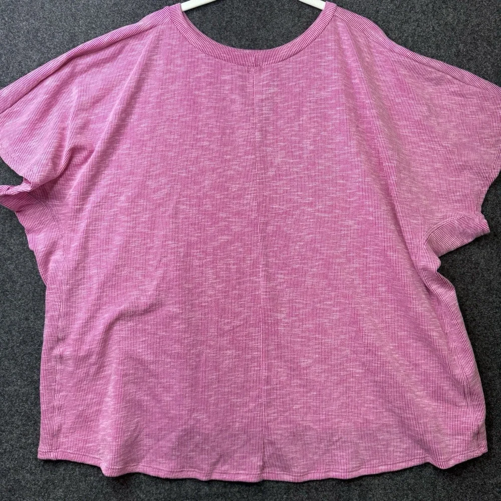 Like Love 2X Pink Ribbed Matching Lounge Set Top Shorts Plus Size Casual Soft